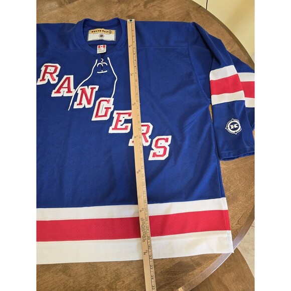 Vintage KOHO NEW YORK RANGERS BLUE JERSEY SIZE XXL Lace Front EUC Blank Back - Picture 11 of 17